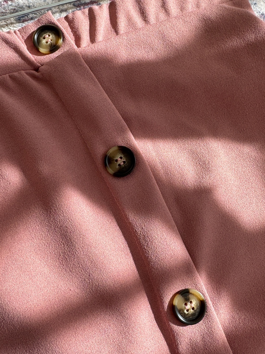 Rainbow Dusty Rose Button-Front Skirt